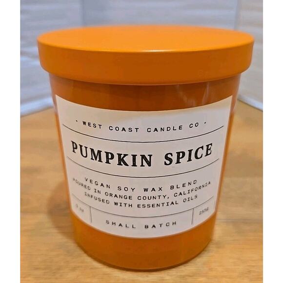 Leoben Co. Pumpkin Spice Scented Candle 9 oz Single Wick Vegan Wax USA Made - Picture 1 of 8